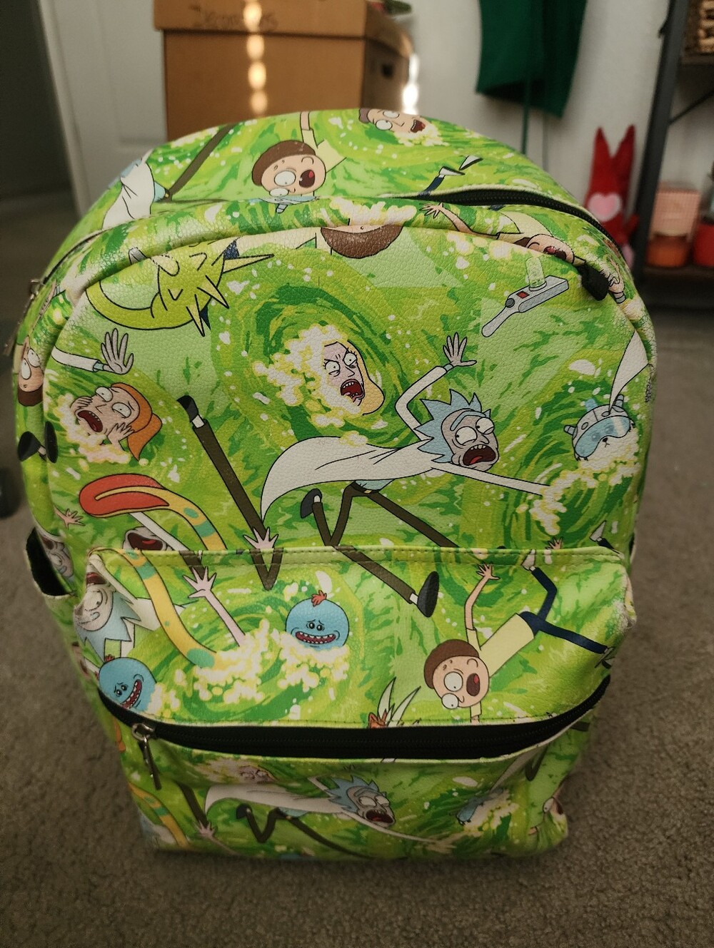 Rick and Morty Green Portal Print Backpack